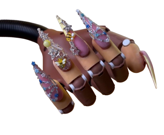 Artsy Nail Design with Intricate Patterns